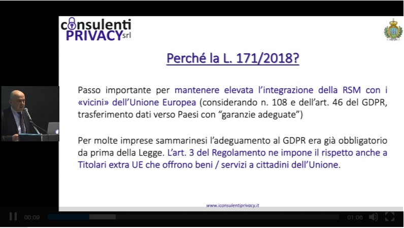 Rappresentante privacy per aziende sammarinesi che lavorano con l'estero